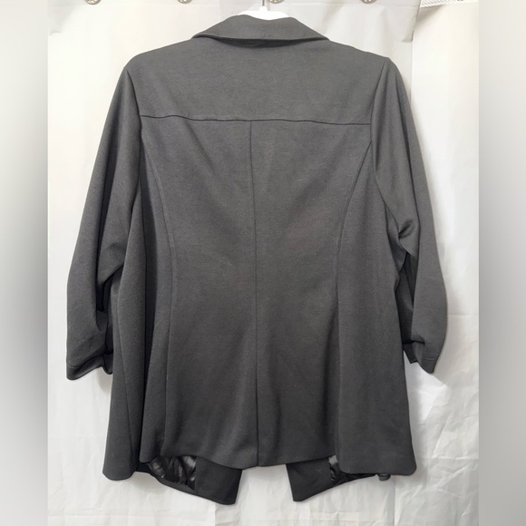 Torrid Jacket Black Blazer soft ruched 3/4 sleeve Womens Size 3 - Picture 6 of 9